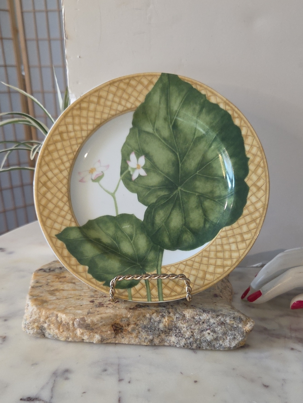 Vintage 222 Fifth White "Rain Forest Porcelain 8" Plates (Set 2)